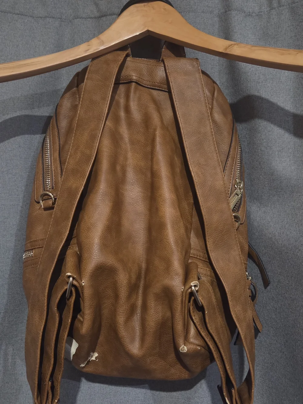 Steve Madden Brown Quilted Patchwork Backpack